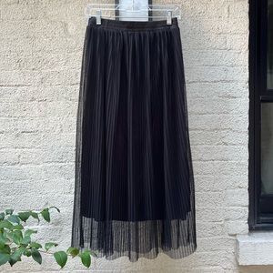 Black Chiffon Midi Skirt Size Small